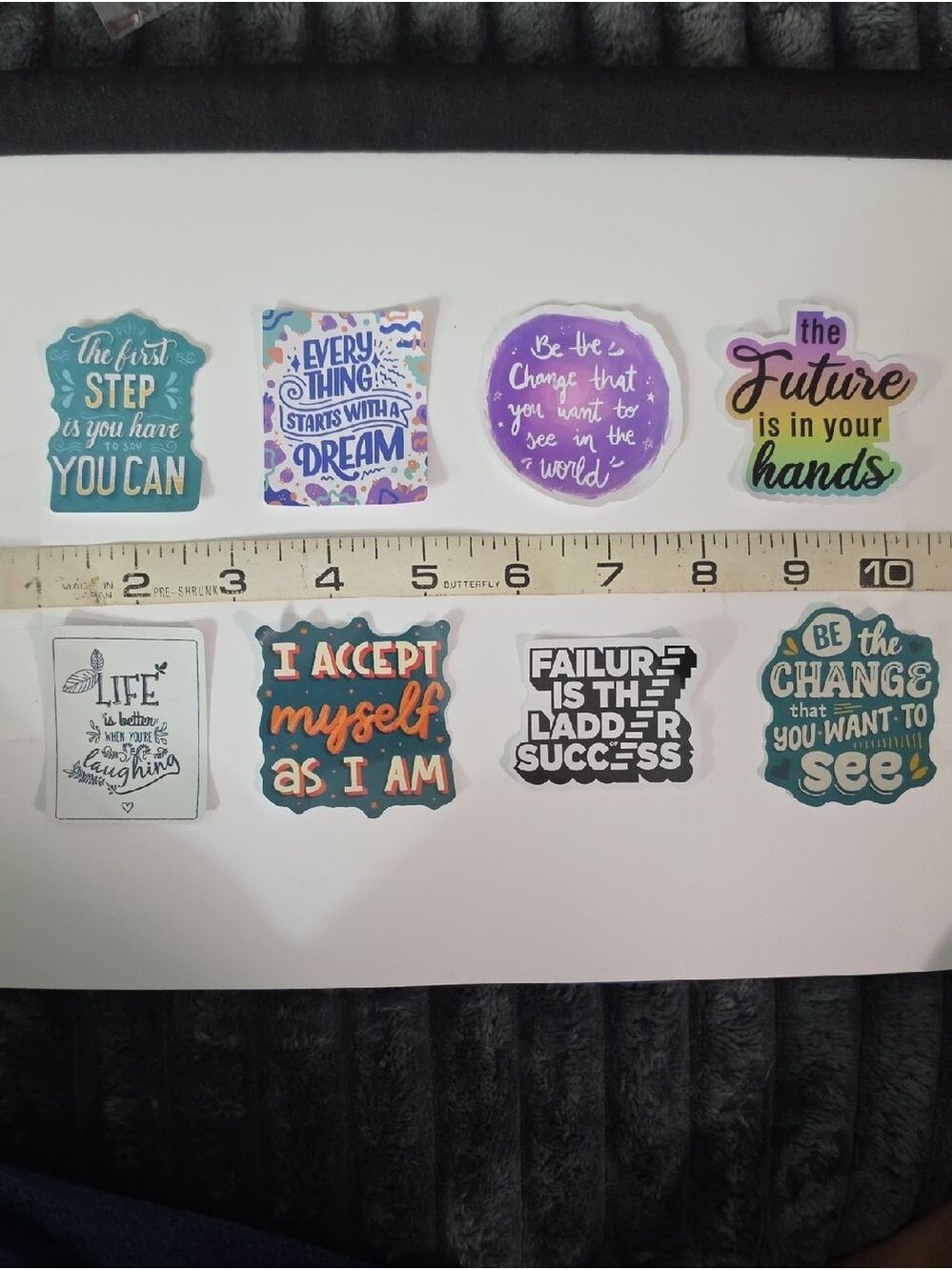 Motivational Sticker Pack - Multicolor Inspirational Quotes - Lot Of 8 Stickers